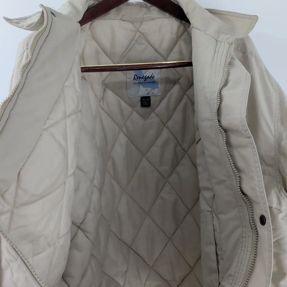 Vintage Renegade Outerwear & Sportswear Full‎ Zip Bomber Jacket Beige Size 2XL